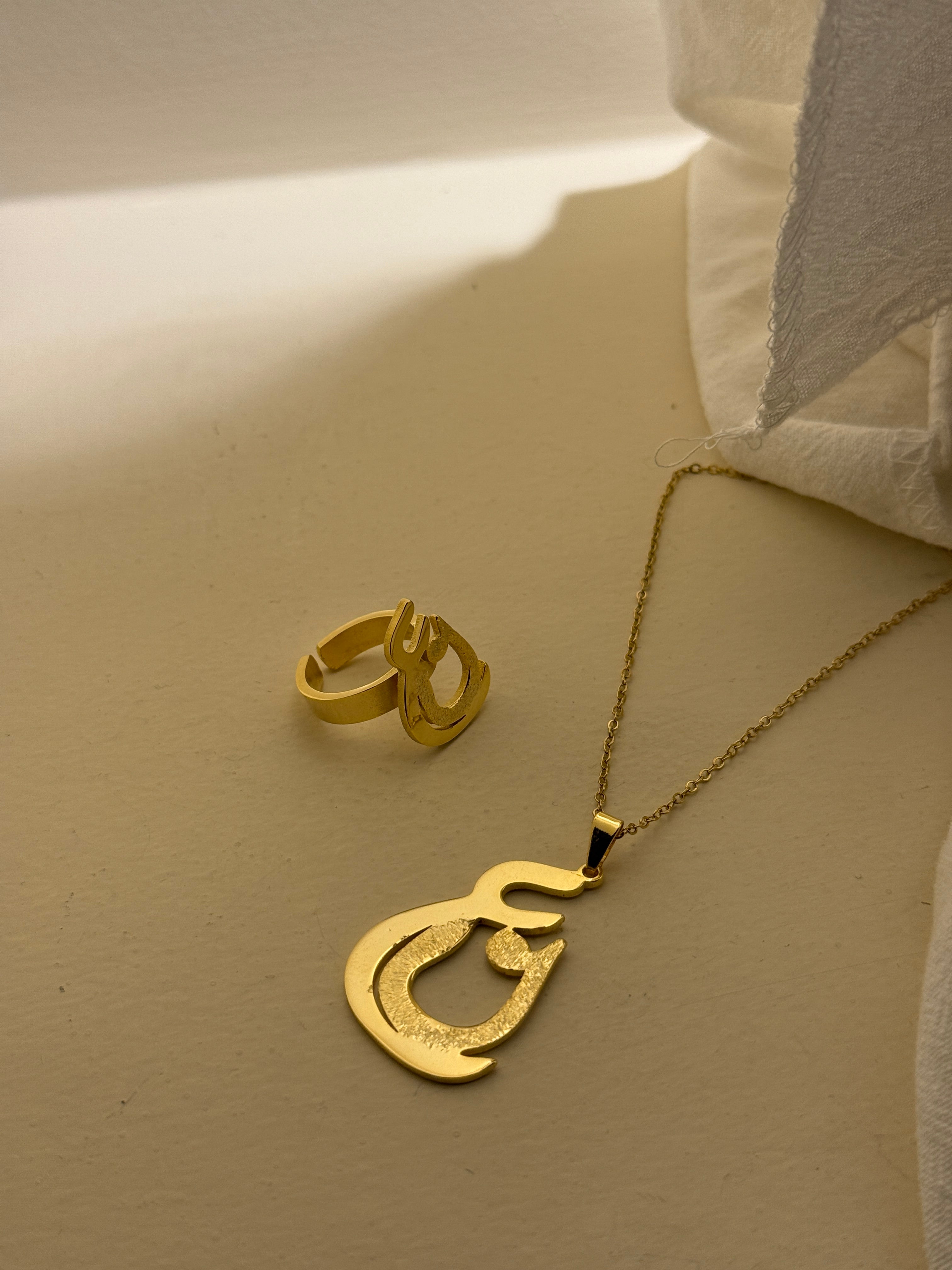 Necklace and ring with the letter of your choice