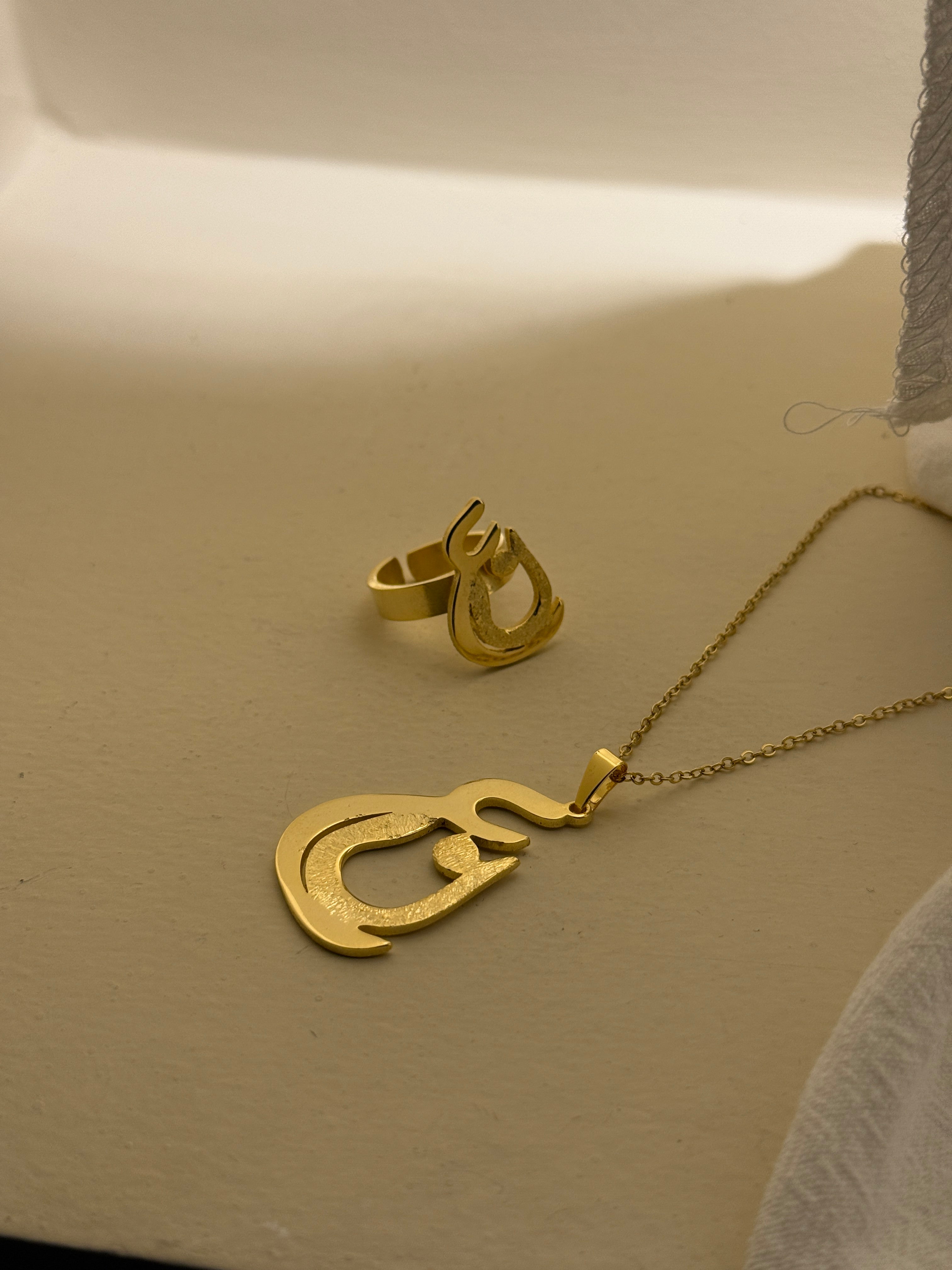 Necklace and ring with the letter of your choice