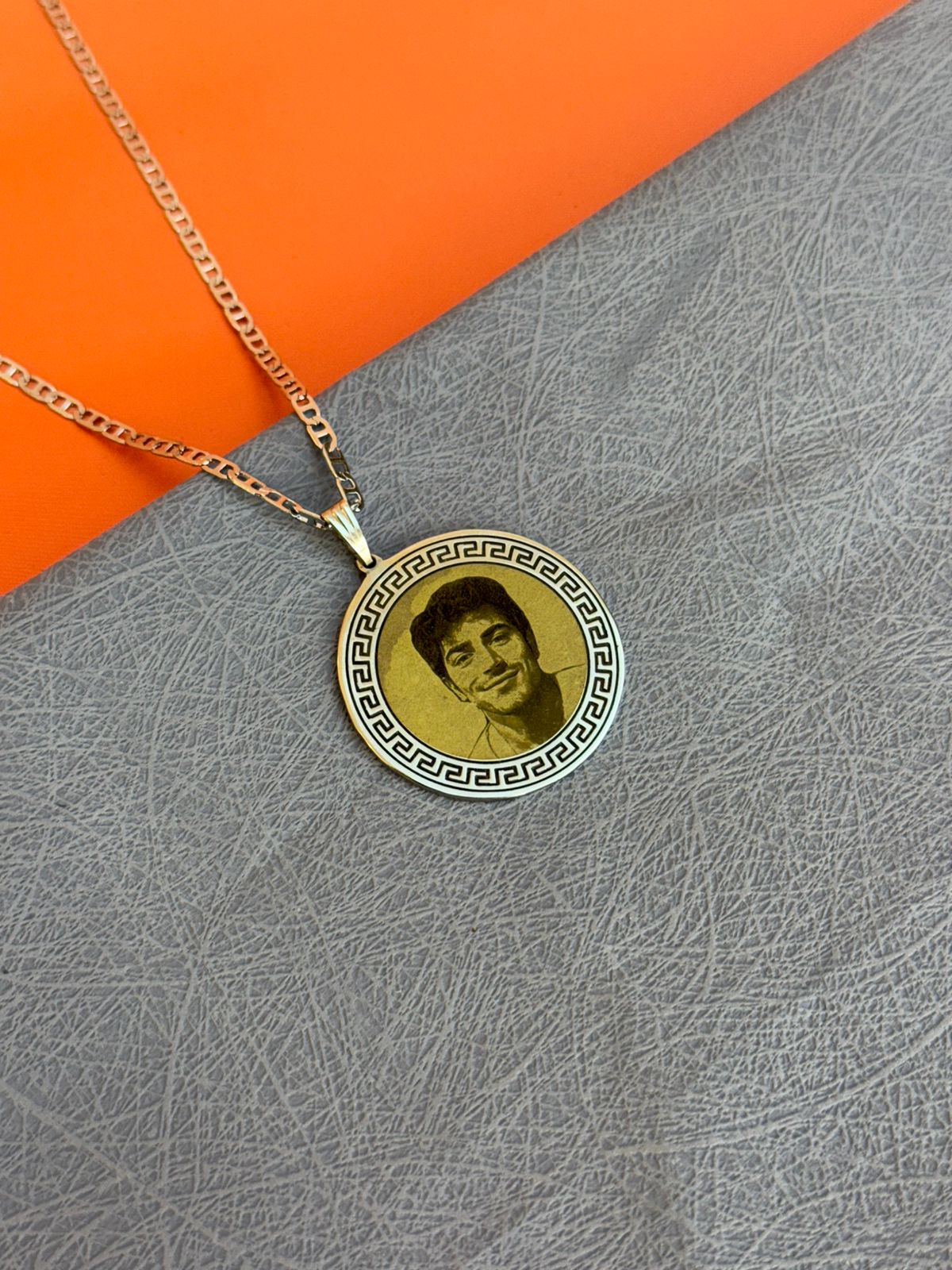 Men's photo necklace